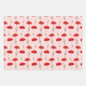 Rode klaprozen strepen met pastelgroen en roze inpakpapier vel (Voorkant 2)