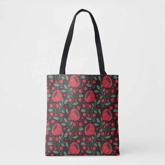 Rode klaprozen tote bag (Voorkant)