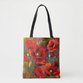 Rode Klaprozen Tote Tas (Voorkant)