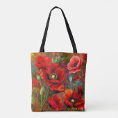 Rode Klaprozen Tote Tas (Achterkant)