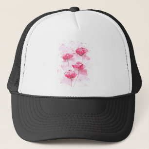 Rode klaprozen trucker pet