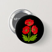 Rode klaprozen voor Wapenstilstandsdag Ronde Button 5,7 Cm (Voorkant /achterkant)