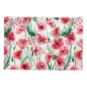 Rode klaprozen: waterverf bloemillustratie kussensloop (Achterkant)