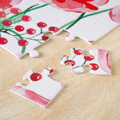 Rode klaprozen: waterverf bloemillustratie legpuzzel (Zijkant)