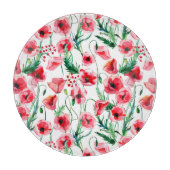 Rode klaprozen: waterverf bloemillustratie snijplank (Voorkant)