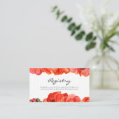 Rode klaprozen waterverf bruiloft registerkaart informatiekaartje (Staand voorkant)