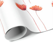 Rode klaprozen Waterverf klaproos Waterverf Bloeme Cadeaupapier (Rol Hoek)