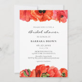 Rode klaprozen waterverf vrijgezellenfeest kaart (Voorkant)