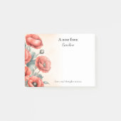 Rode klaprozen Waterverf zomerbloemen Post-it® Notes (Voorkant)