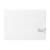 Rode klaprozen wikkelen rond retour adreslabel omwikkelbaar adreslabel (Achterkant)