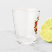 Rode klaprozen Witte Gele Madeliefjes Bloemenkrans Shot Glas (Links)