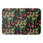 Rode klaprozen zomerweide, wilde bloemen badmat (Voorkant)