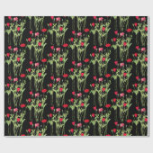Rode klaprozen zomerweide, wilde bloemen cadeaupapier (Vlak)