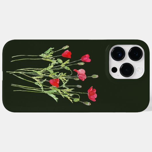 Rode klaprozen zomerweide, wilde bloemen Case-Mate iPhone case (Achterkant (horizontaal))