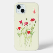 Rode klaprozen zomerweide, wilde bloemen Case-Mate iPhone case (Achterkant)