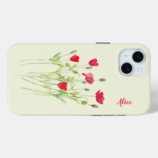 Rode klaprozen zomerweide, wilde bloemen Case-Mate iPhone case (Achterkant (horizontaal))