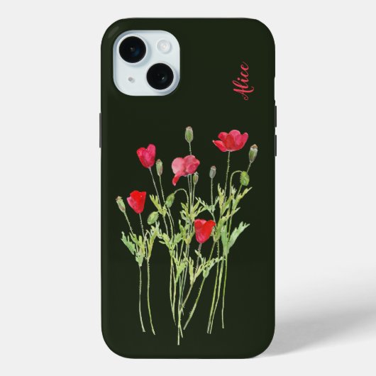 Rode klaprozen zomerweide, wilde bloemen Case-Mate iPhone case (Achterkant)