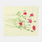 Rode klaprozen zomerweide, wilde bloemen fleece deken (Voorkant (Horizontaal))