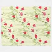 Rode klaprozen zomerweide, wilde bloemen fleece deken (Voorkant (Horizontaal))