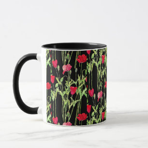 Rode klaprozen zomerweide, wilde bloemen mok