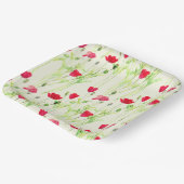 Rode klaprozen zomerweide, wilde bloemen papieren bordje (Gebogen)