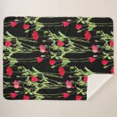 Rode klaprozen zomerweide, wilde bloemen sherpa deken (Voorkant (horizontaal))