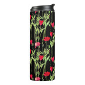 Rode klaprozen zomerweide, wilde bloemen thermosbeker (Gedraaid links)