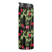 Rode klaprozen zomerweide, wilde bloemen thermosbeker (Geroteerd rechts)