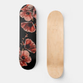Rode klaprozen zwart persoonlijk skateboard (Voorkant)
