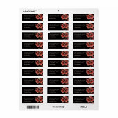 Rode klaprozen Zwarte Achtergrond Etiket (Full Sheet)