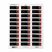Rode klaprozen Zwarte Achtergrond Etiket (Full Sheet)