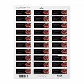 Rode klaprozen Zwarte Achtergrond Etiket (Full Sheet)
