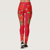 Rode klaprozenleggings leggings (Achterkant)