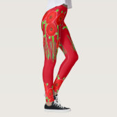 Rode klaprozenleggings leggings (Rechts)