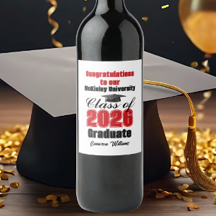 Rode Klas van 2026 Afstudeerfeest Maatwerk Wijn Etiket