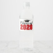 Rode klas van 2026 afstudeerfeest waterfles etiket (Voorkant)
