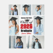 Rode klas van 2026 afstudeerfoto collage fleece deken (Voorkant)