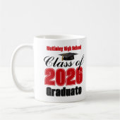 Rode klas van 2026 afstudeergeschenk koffiemok (Links)