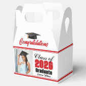 Rode klas van 2026 foto afstudeerfeest bedankdoosjes (Geopend)