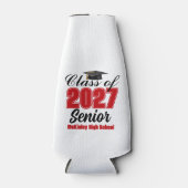 Rode klas van 2027 senior douane middelbare school flesjeskoeler (Voorkant)