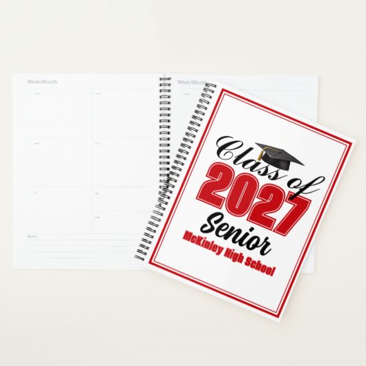 Rode klas van 2027 senioren Custom middelbare scho Planner (Display)