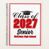 Rode klas van 2027 senioren Custom middelbare scho Planner (Voorkant)