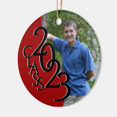 Rode Klasse 2023 Afstuderen Foto Keramisch Ornament (Links)