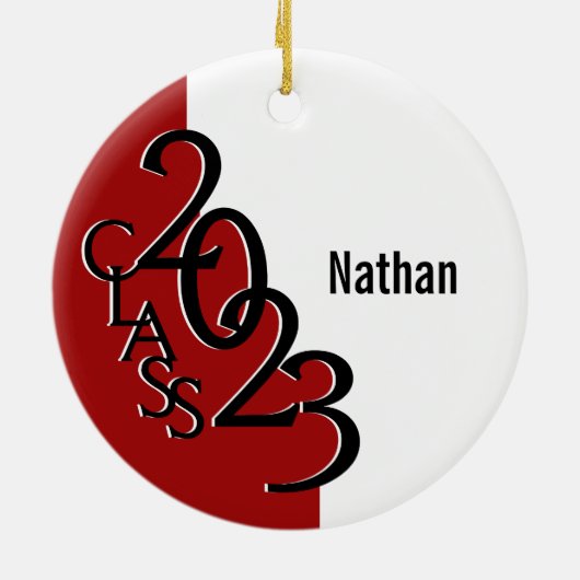 Rode Klasse 2023 Afstuderen Foto Keramisch Ornament (Achterkant)