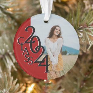 Rode Klasse 2024 Afstuderen Foto Ornament