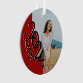 Rode Klasse 2024 Afstuderen Foto Ornament (voorkant)