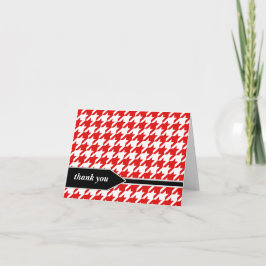 Rode Klasse Houndstooth Bedankkaartjes Bedankkaart