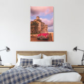 Rode klassieke auto, Cuba Canvas Afdruk (Insitu (Slaapkamer))