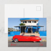 Rode klassieke auto, Havana Briefkaart (Voorkant / Achterkant)