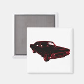 Rode klassieke auto magneet (Voorkant / Achterkant)